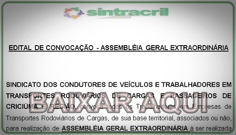 Assembleia do Sintracril aprova reajuste de 10,63%